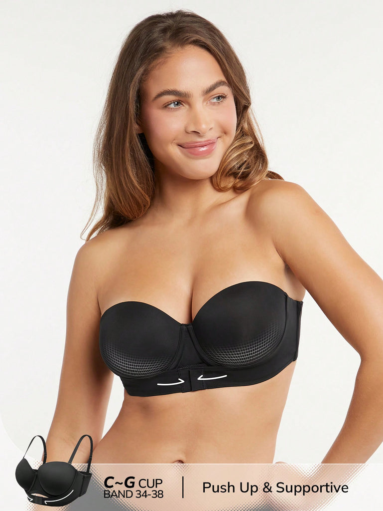 Dream Curve Support+ Strapless Front-Close Push-Up Bra