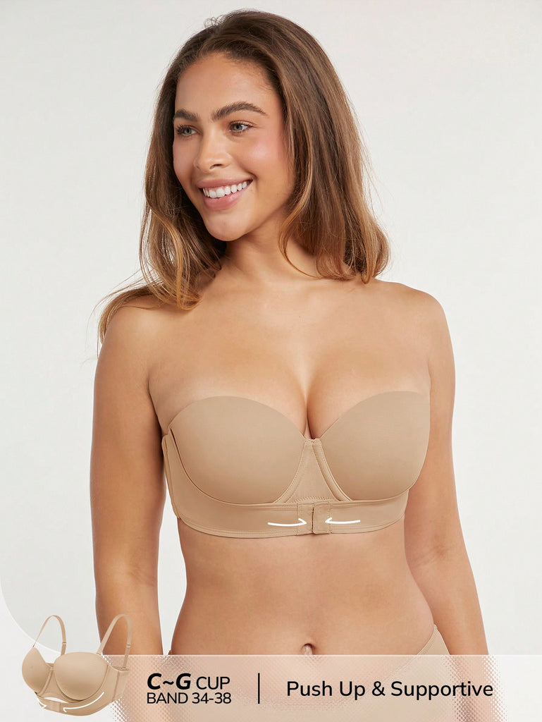 Dream Curve Support+ Strapless Front-Close Push-Up Bra