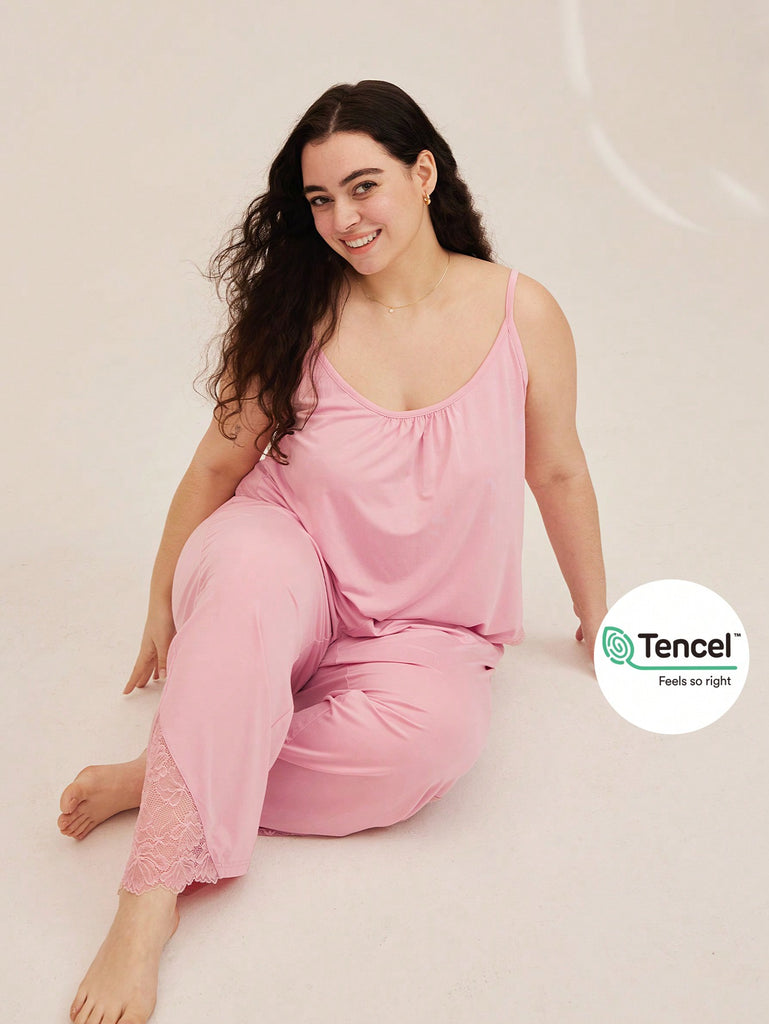 Plus TENCEL™ Modal Lace Inset Pajama Set