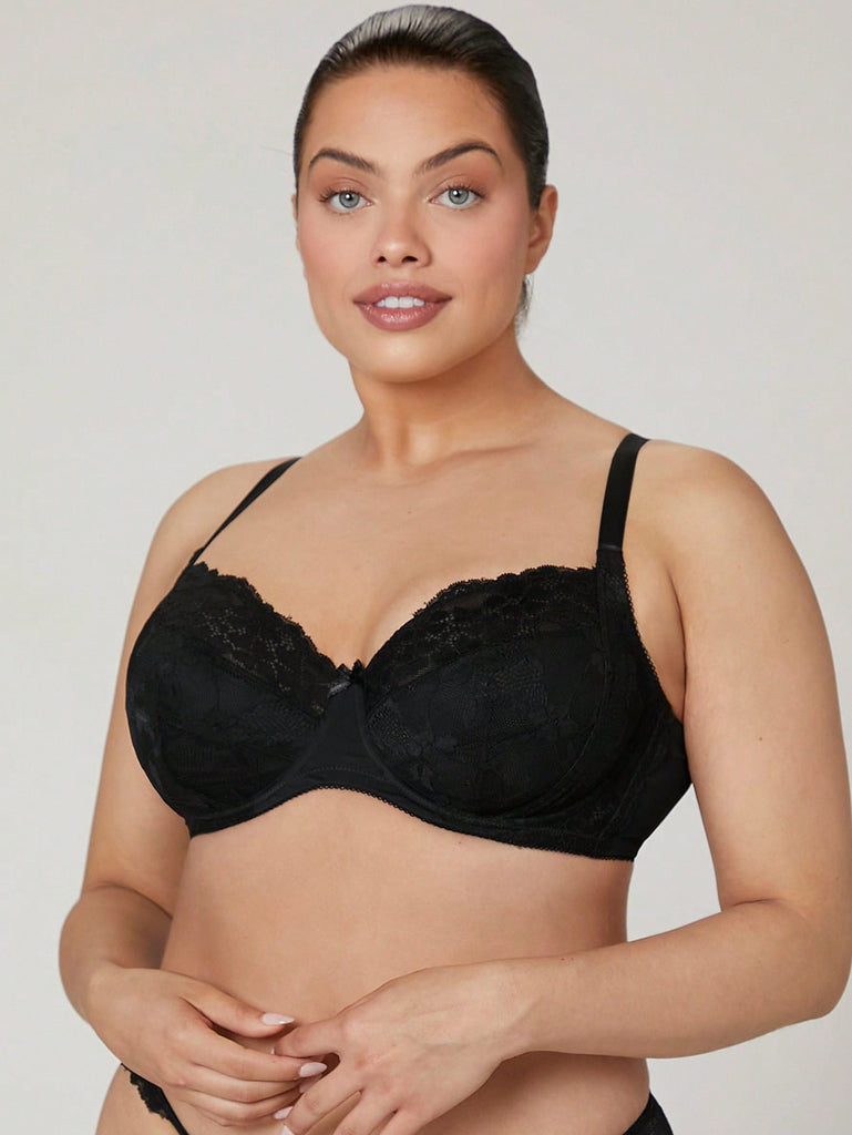 Full Coverage Unlined Lace Bra