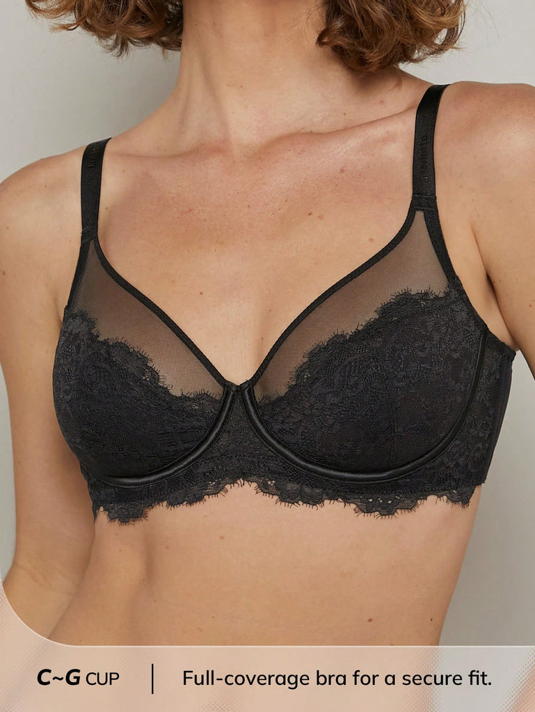 Floral Lace Full Coverage Unlined Bra