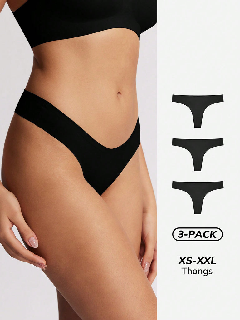 3-Pack Low Waist No-Show Thong
