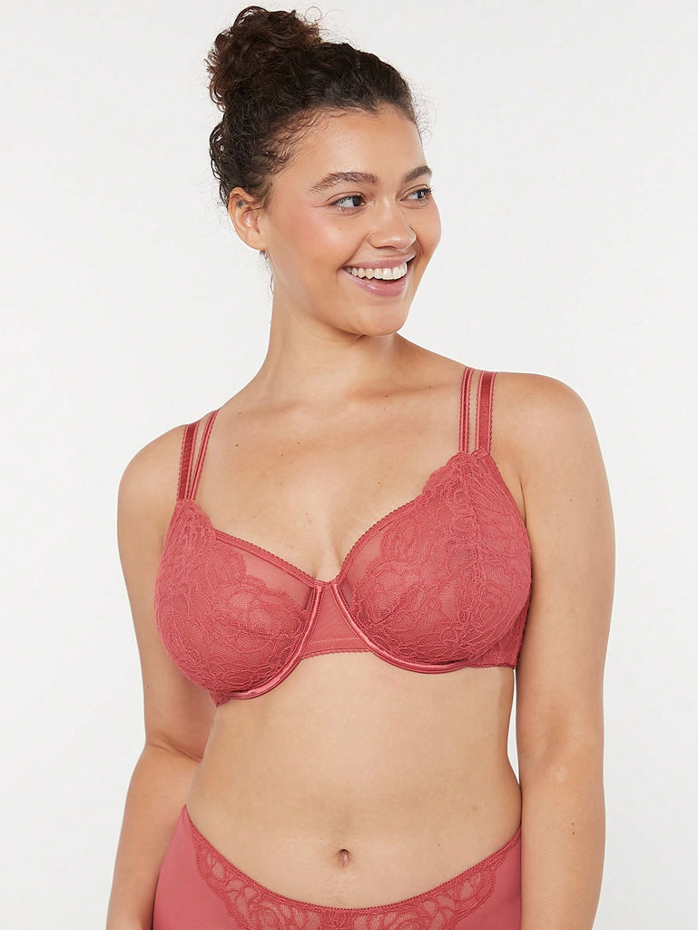 Strappy Unlined Lace Mesh Bra